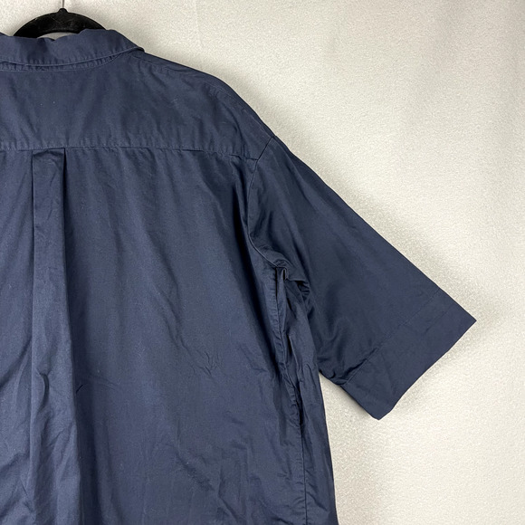 CO Essentials Poplin Dress Women Large Blue Button Front Minimalist Quiet Luxury - Picture 15 of 16